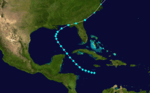 Track of the tropical storm