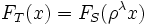 F_{T}(x)=F_{S}(\rho^{\lambda}x)