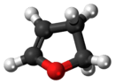 Ball-and-stick model of the 2,3-dihydrofuran molecule
