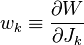 
w_k \equiv \frac{\partial W}{\partial J_k}
