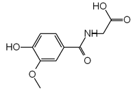 Chemical structure of 3-methoxy-4-hydroxy-hippuric acid