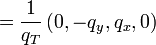 = \frac{1}{q_T} \left( 0, -q_y, q_x, 0 \right) \,