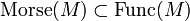 \operatorname{Morse}(M) \subset \operatorname{Func}(M)\,