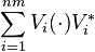 \sum_{i = 1}^{nm} V_i ( \cdot ) V_i ^*