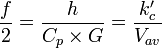  \frac{f}{2} = \frac{h}{C_p\times G} = \frac{k'_c}{V_{av}} 