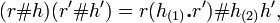  (r\# h)(r'\#h')=r(h_{(1)}\boldsymbol{.}r')\#h_{(2)}h', 