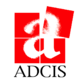 ADCIS logo with 'a' white letter split over four red squares in four more or less sparsed pieces (with one of them slightly inclined).