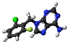 Ball-and-stick model of the arprinocid molecule