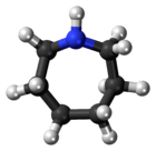 Ball-and-stick model of the azepane molecule