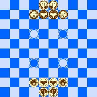 Initial positions of pieces of Barca