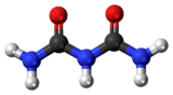 Ball-and-stick model of the biuret molecule