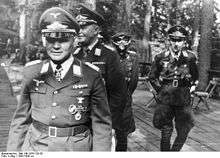 A photo of paratroop commander Kurt Studentfollowed by Hermann-Bernhard Ramcke and Hans Kroh in 1941