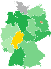 A coloured map of the states of Germany