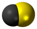 Space-filling model of the carbon monosulfide molecule