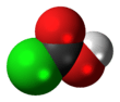 Space-filling model of the chloroformic acid molecule