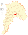 Map of the Panquehue commune in the Valparaíso Region