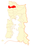 Location of Río Negro commune in Los Lagos Region