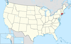 Map of the United States with Connecticut highlighted