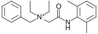 Skeletal formulas of the denatonium cation...