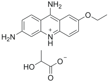 Skeletal formulas of ethacridine lactate