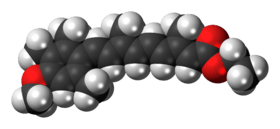 Space-filling model of the etretinate molecule