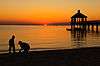 The sun setting over Lake Pontchartrain