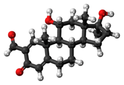 Ball-and-stick model of the formebolone molecule