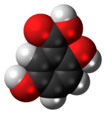 Space-filling model of the gentisic acid molecule