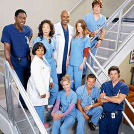  A photo displaying the original core cast members, of Grey's Anatomy