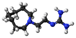 Ball-and-stick model of the guanethidine molecule