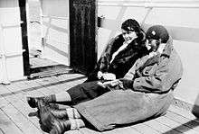 Ingrid Christensen (left) and Mathilde Wegger on a voyage in 1931.