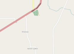 Location of Kheewa alongside Jalalpur–Gujrat Road