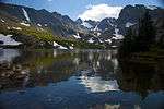 Mountains surrounding Lake Isabelle.