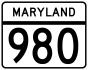 Maryland Route 980 marker