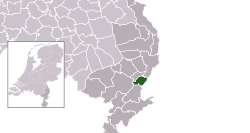 Highlighted position of Beesel in a municipal map of Limburg