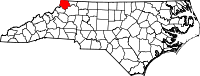 State map highlighting Ashe County