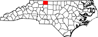 Map of North Carolina highlighting Stokes County