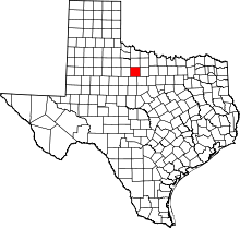 Map of Texas highlighting Throckmorton County