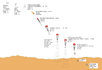 Diagram of landing prodedures of Mars Polar Lander as it would pass through the atmosphere and land on the surface.