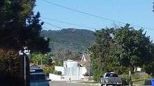 San Diego street with a mountain seen behind it