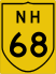 National Highway 68 marker