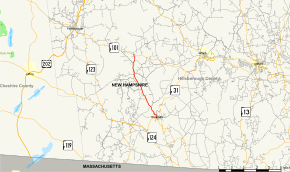 Map of New Hampshire Route 45