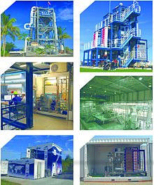 OTEC projects around the world. 1. top left: Hawaii, US (105 kW), 2. mid left: Delft, Netherlands (lab-scale), 3. bottom left: La Réunion (15 kW), 4. top right: Kumejima, Japan (100 kW), 5. mid right: Saga, Japan (30 kW), 6. bottom right: Korea (20 kW).