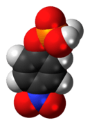 Space-filling model of the para-nitrophenylphosphate molecule