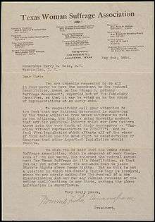 Petition from Minnie Fisher Cunningham of the Texas Woman Suffrage Association.jpg