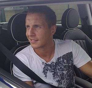 Phil Jagielka driving his car