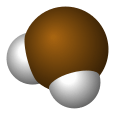 Space-filling model of the hydrogen polonide molecule