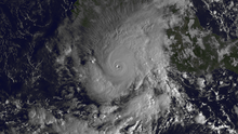 A visible satellite image showing the only major hurricane of the 2013 Pacific hurricane season on October 21.