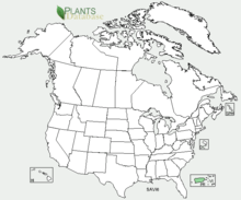 Map showing distribution of S. villosa