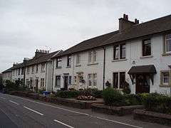 A photograph showing a row of houses along Stoneywood Park, a street in Stoneywood.